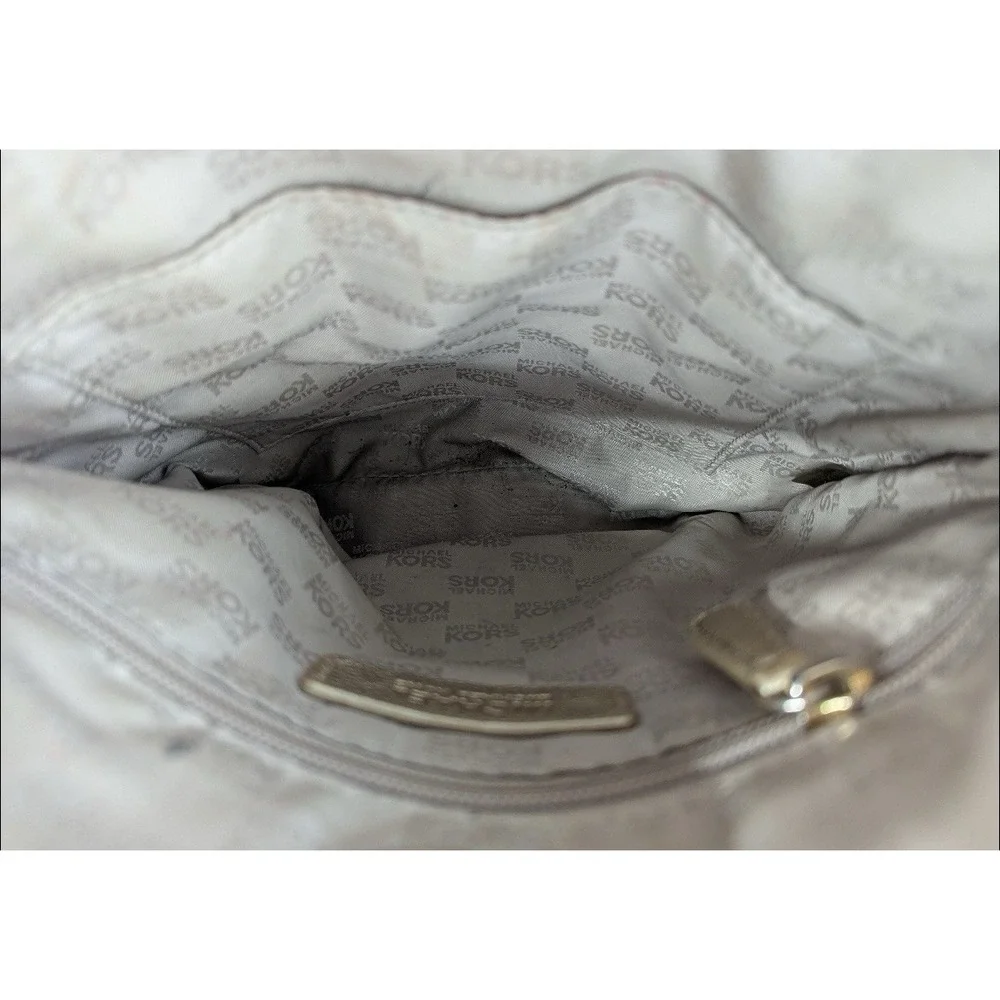 Michael‎ Kors Signature Monogram Crossbody Bag Brown Jacquard Gold Hardware